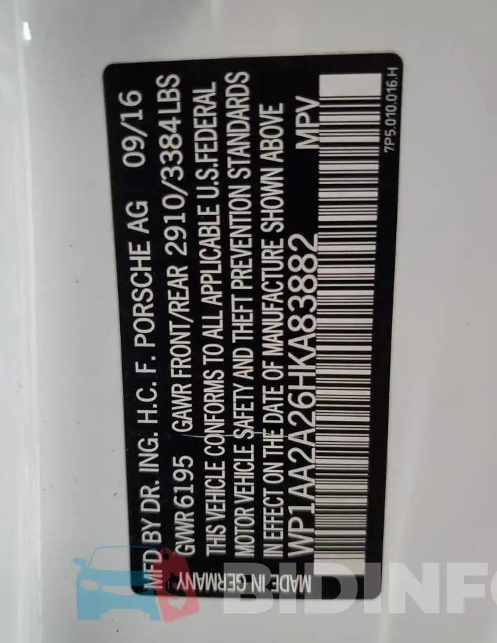 WP1AA2A26HKA83882 Photo# 14