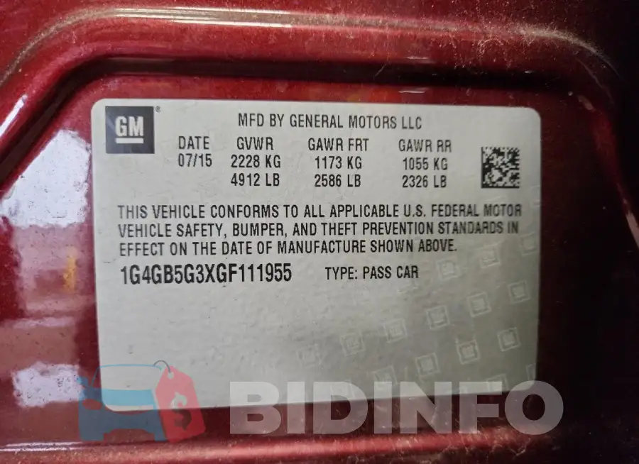 1G4GB5G3XGF111955 Photo# 12