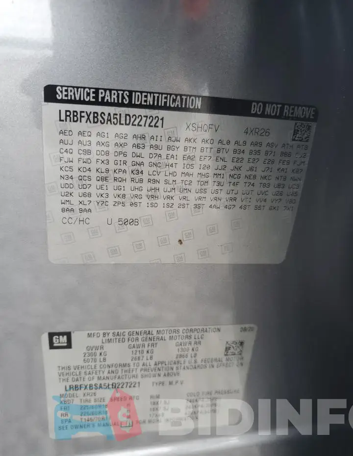 LRBFXBSA5LD227221 Photo# 13