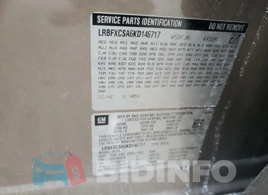 LRBFXCSA6KD146717 Photo# 13