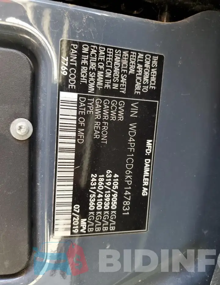 WD4PF1CD6KP147831 Photo# 13
