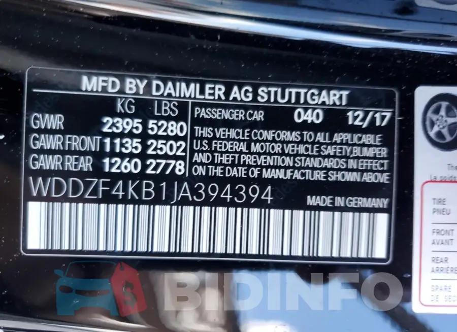 WDDZF4KB1JA394394 Photo# 12