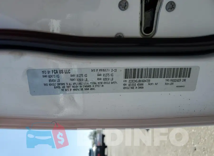 2C3CDXGJ8KH604729 Photo# 12