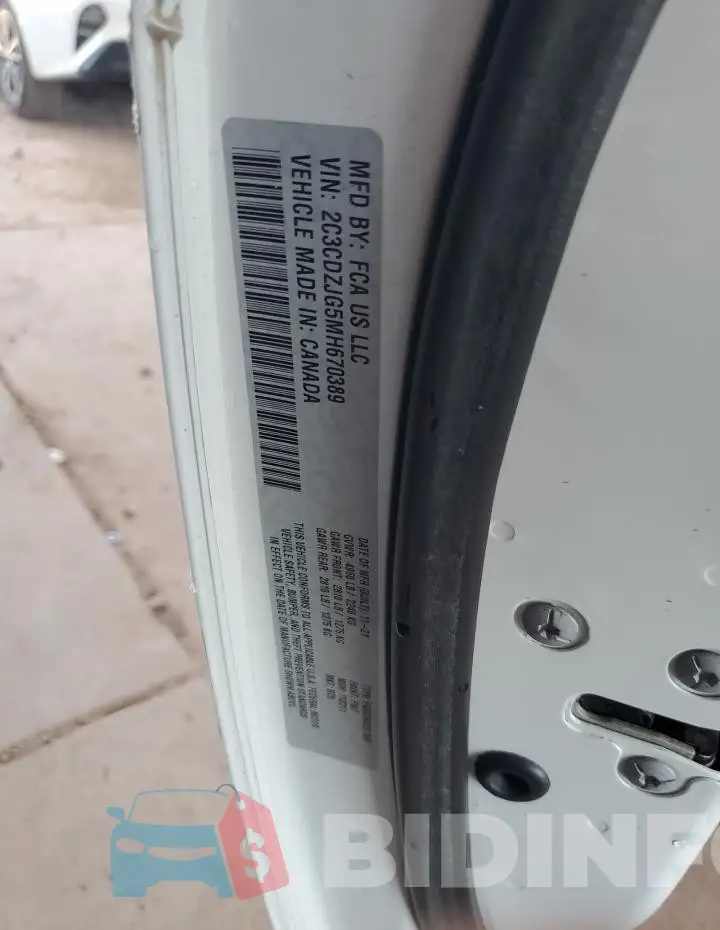 2C3CDZJG5MH670389 Photo# 13