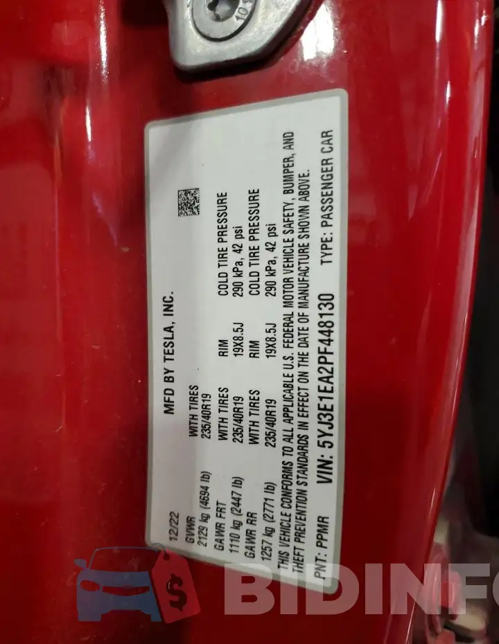 5YJ3E1EA2PF448130 Photo# 12