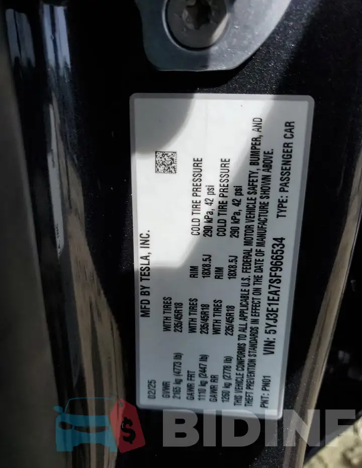 5YJ3E1EA7SF966534 Photo# 12