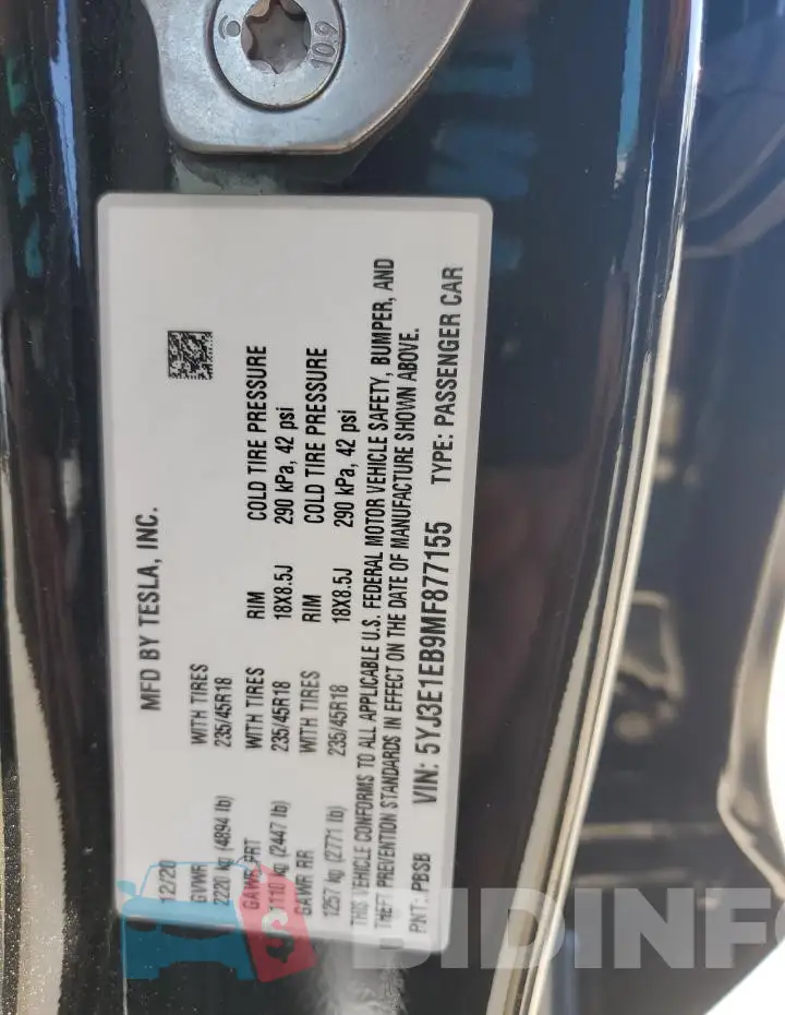 5YJ3E1EB9MF877155 Photo# 12