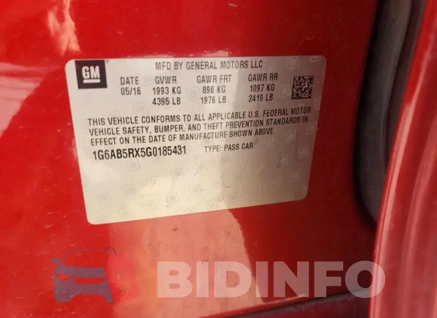 1G6AB5RX5G0185431 Photo# 13