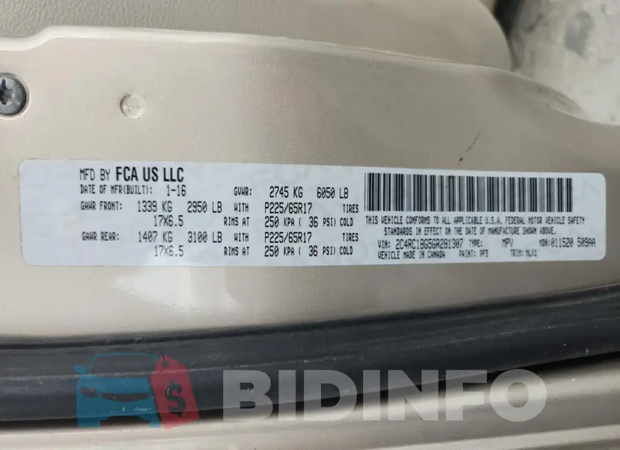 2C4RC1BG5GR281307 Photo# 13