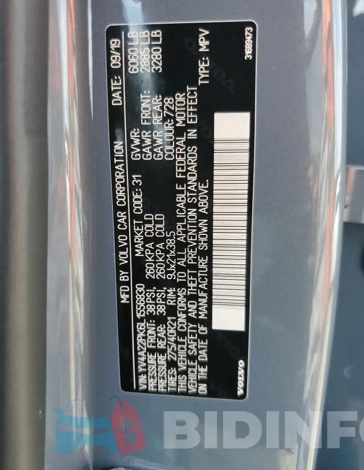 YV4A22PK6L1556830 Photo# 13