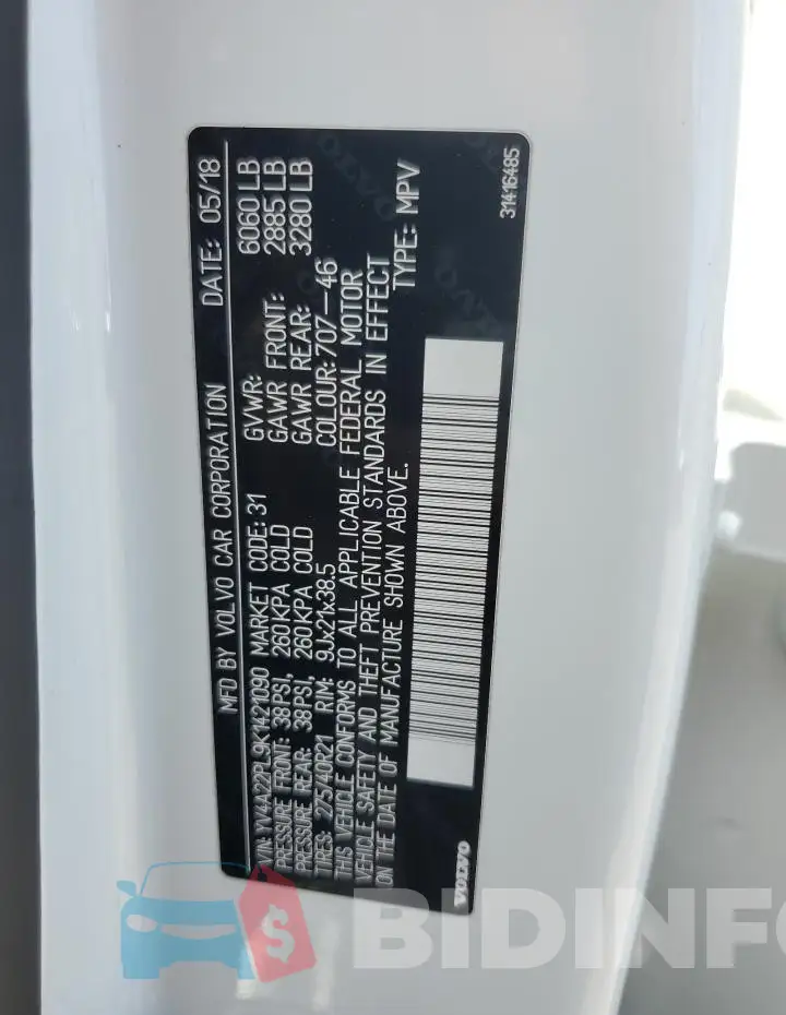 YV4A22PL9K1421090 Photo# 13