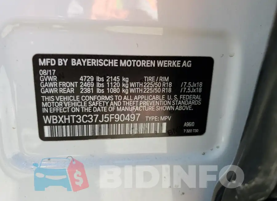 WBXHT3C37J5F90497 Photo# 13
