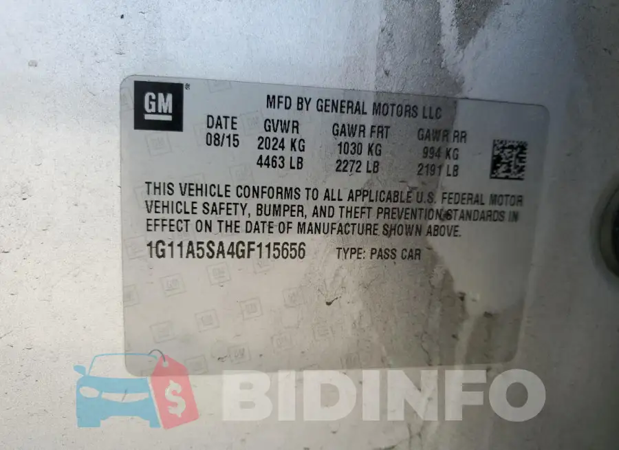 1G11A5SA4GF115656 Photo# 12