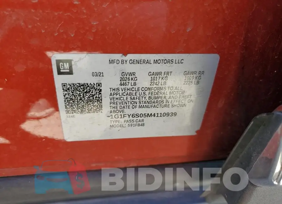 1G1FY6S05M4110939 Photo# 12
