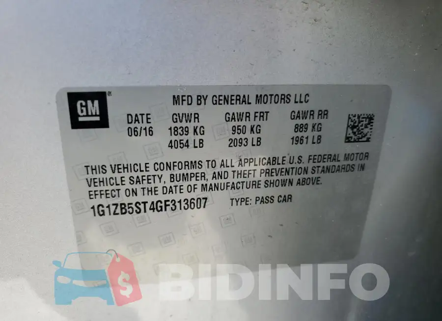 1G1ZB5ST4GF313607 Photo# 12
