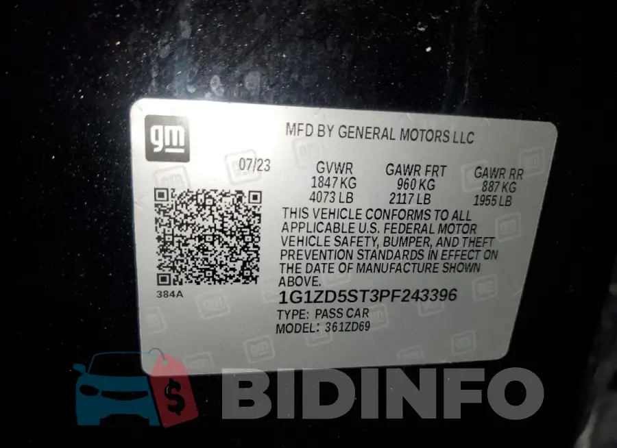 1G1ZD5ST3PF243396 Photo# 12
