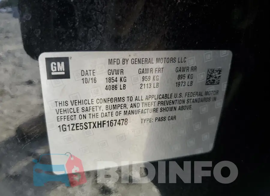 1G1ZE5STXHF167478 Photo# 12