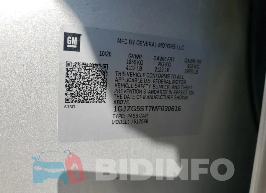 1G1ZG5ST7MF030616 Photo# 12