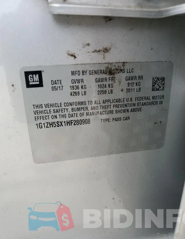 1G1ZH5SX1HF280908 Photo# 12