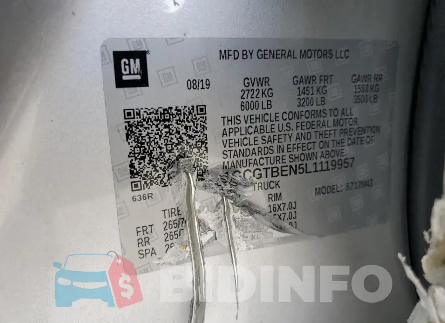 1GCGTBEN5L1119957 Photo# 13