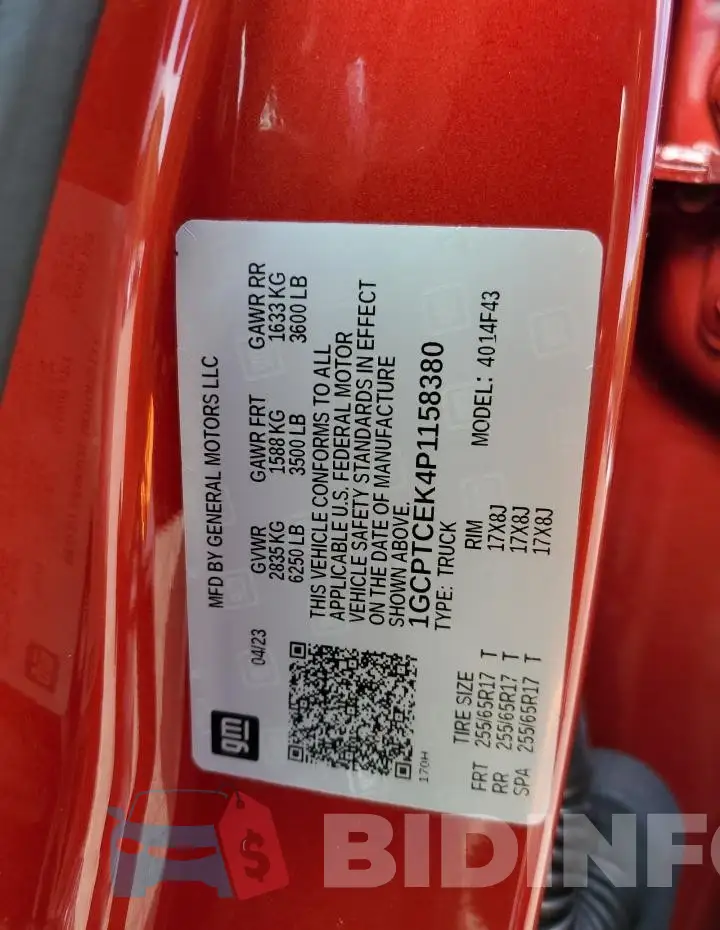1GCPTCEK4P1158380 Photo# 12
