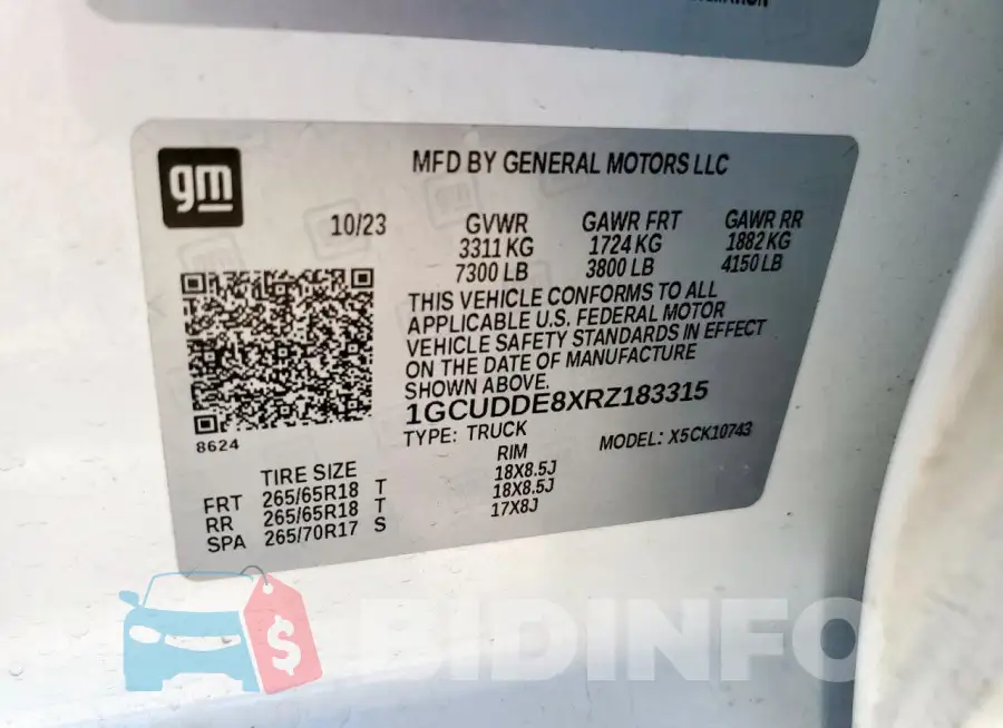 1GCUDDE8XRZ183315 Photo# 12