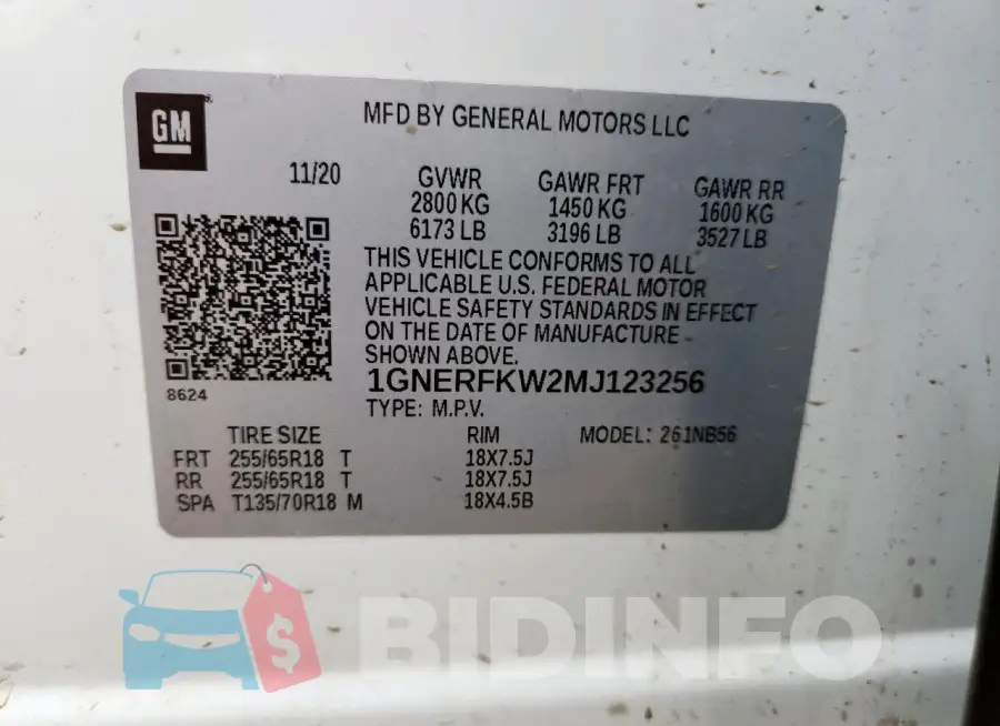 1GNERFKW2MJ123256 Photo# 13