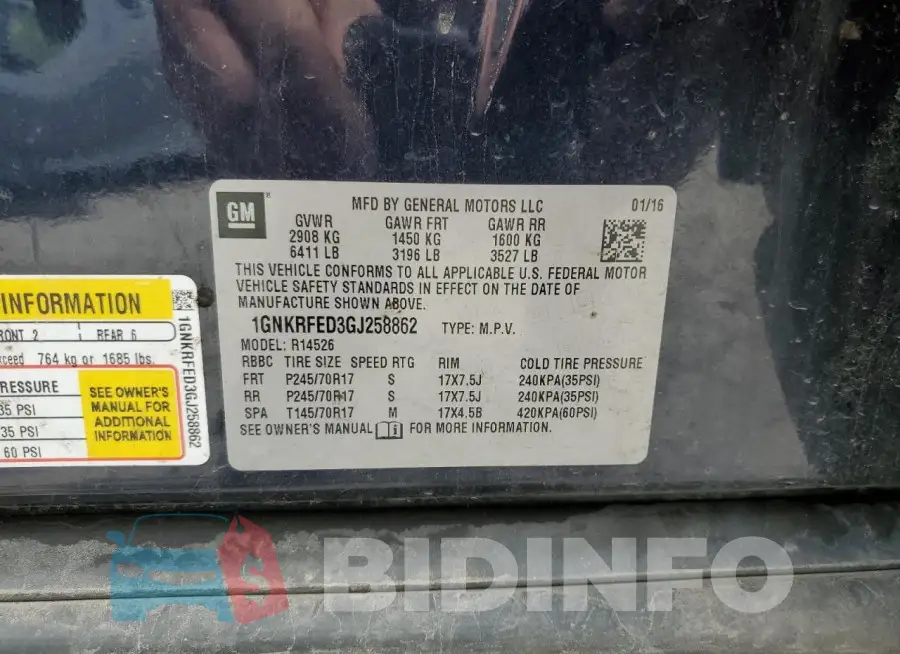 1GNKRFED3GJ258862 Photo# 13