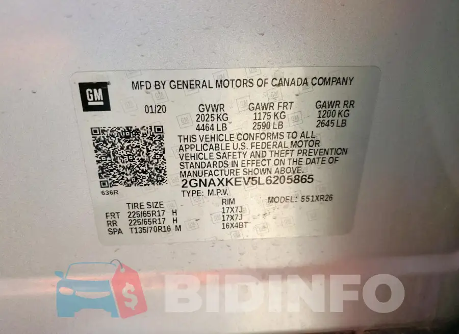 2GNAXKEV5L6205865 Photo# 13