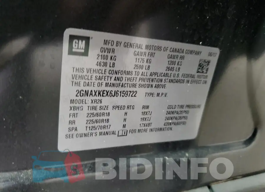 2GNAXKEX6J6159722 Photo# 13