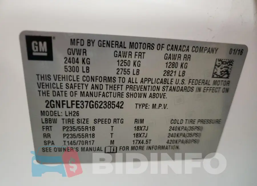 2GNFLFE37G6238542 Photo# 13