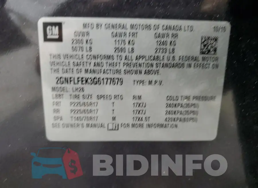 2GNFLFEK3G6177679 Photo# 14