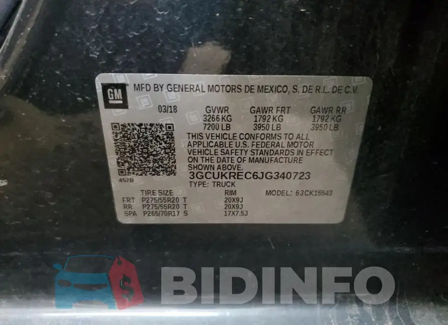 3GCUKREC6JG340723 Photo# 12