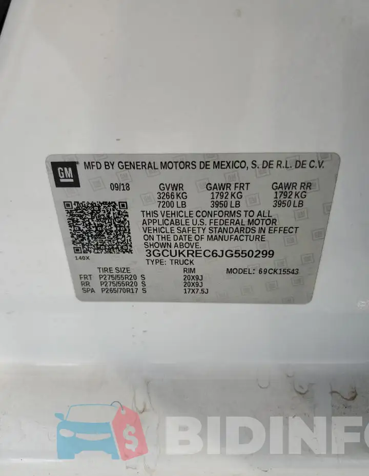 3GCUKREC6JG550299 Photo# 12