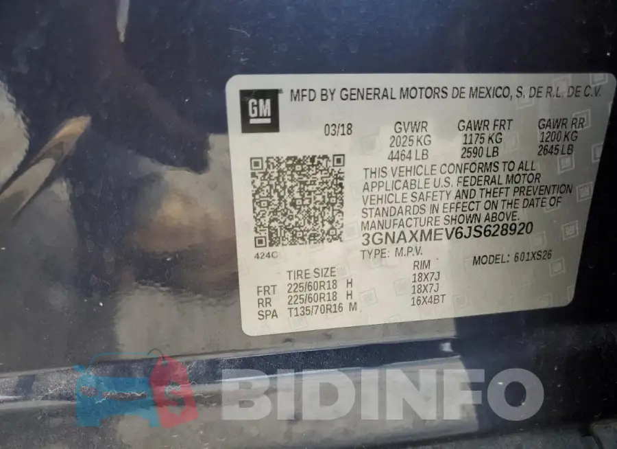 3GNAXMEV6JS628920 Photo# 13
