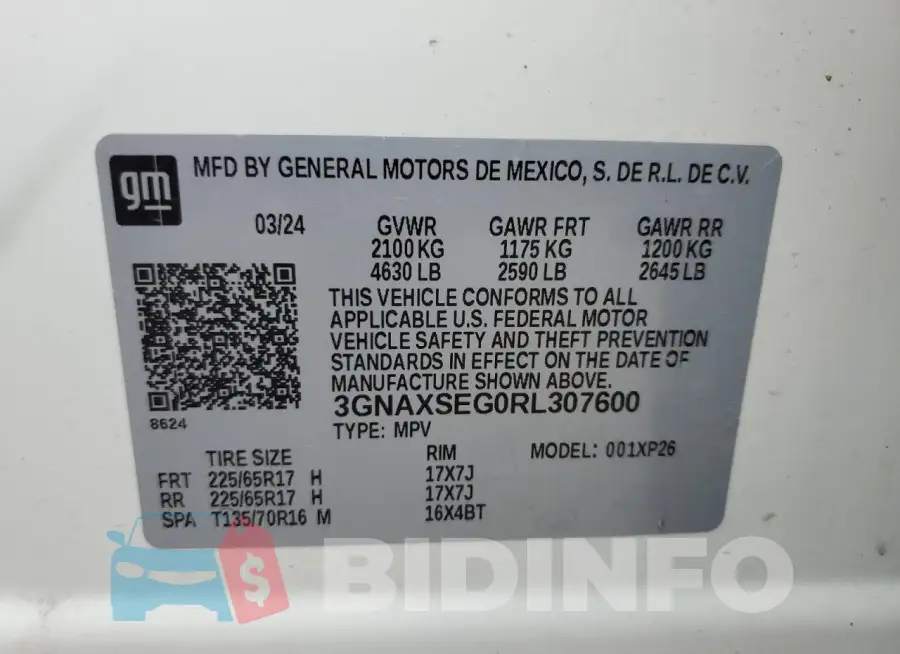 3GNAXSEG0RL307600 Photo# 13