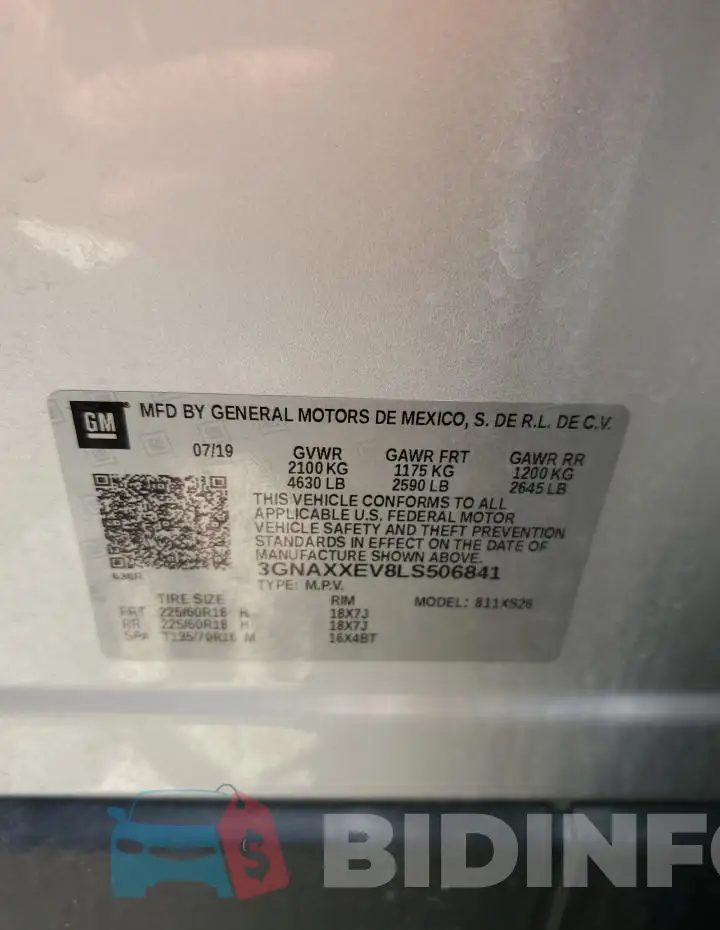3GNAXXEV8LS506841 Photo# 13