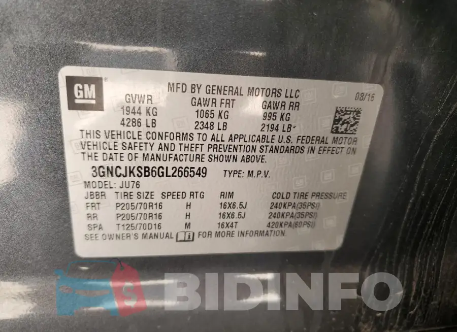 3GNCJKSB6GL266549 Photo# 12
