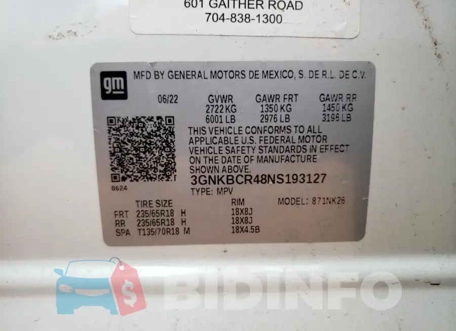3GNKBCR48NS193127 Photo# 13