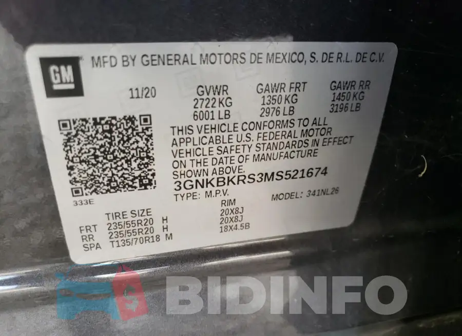 3GNKBKRS3MS521674 Photo# 14