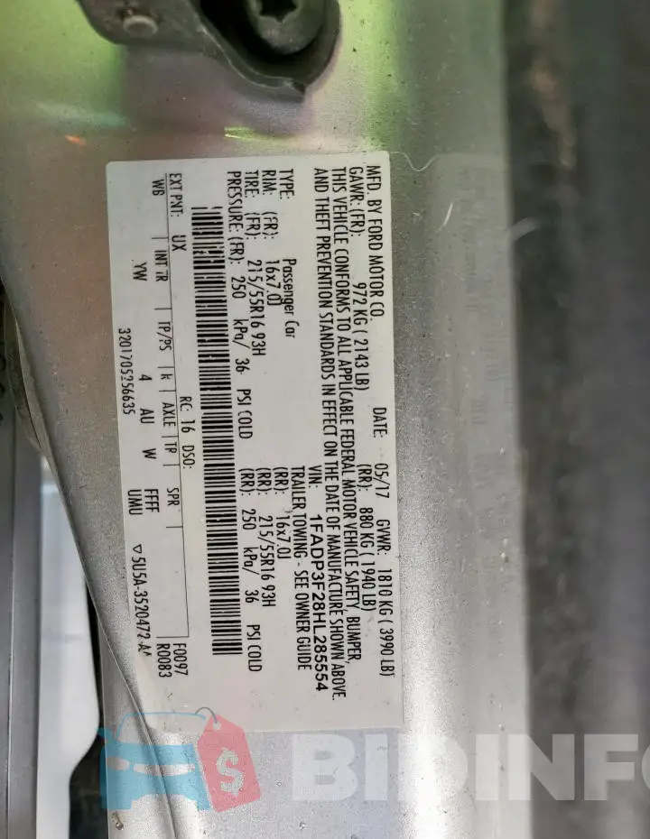 1FADP3F28HL285554 Photo# 12