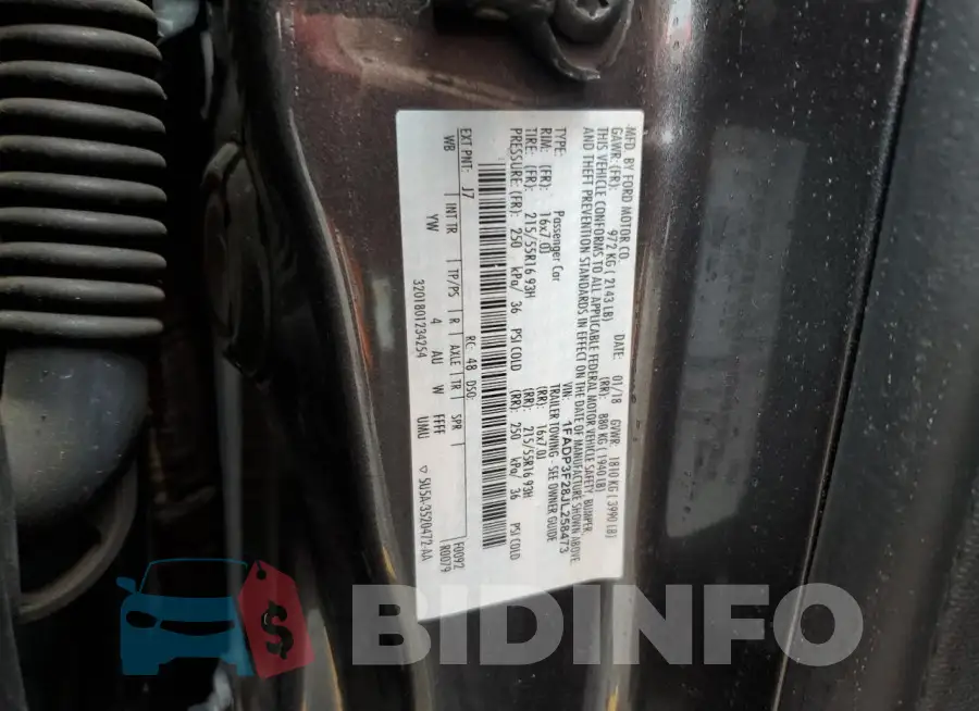 1FADP3F28JL258473 Photo# 12