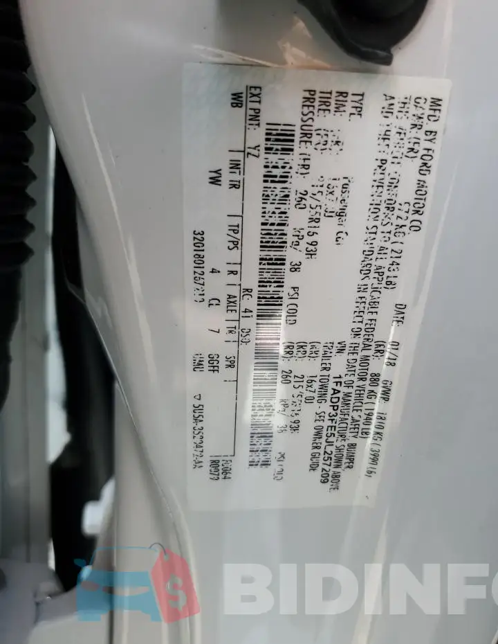 1FADP3FE5JL257209 Photo# 12