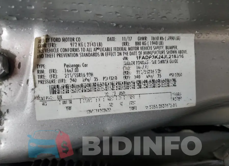 1FADP3K24JL218316 Photo# 12