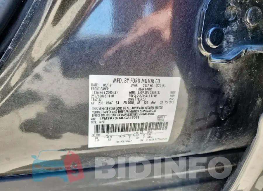1FMSK7DH4LGA15068 Photo# 14