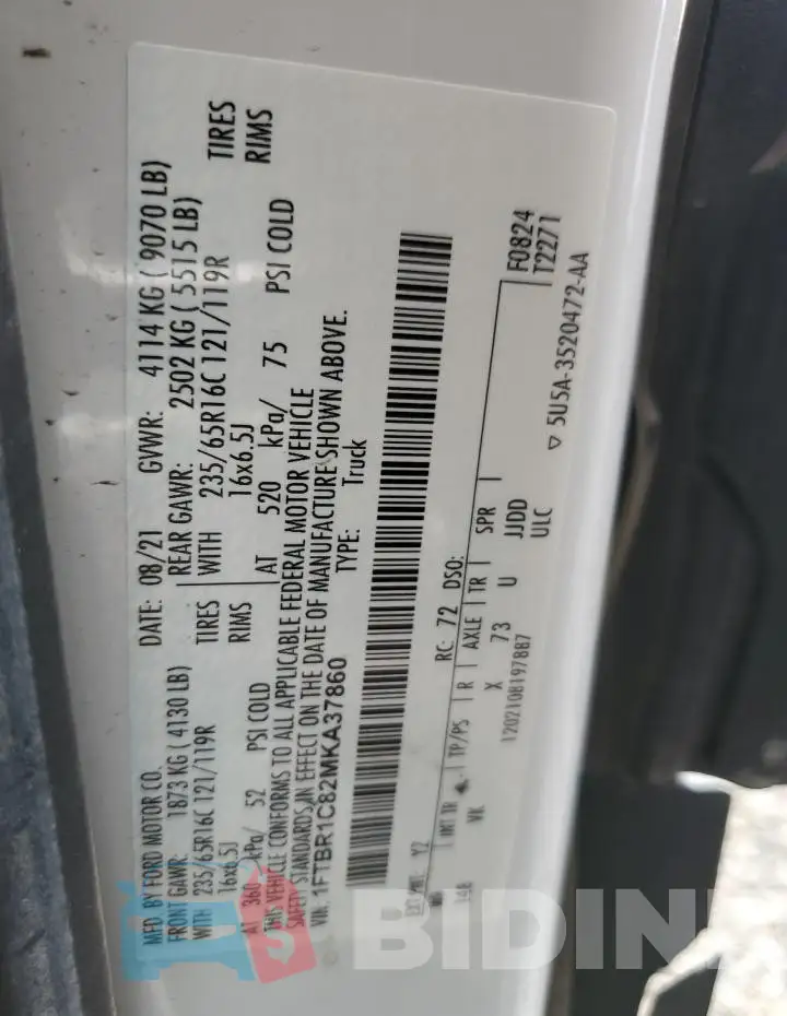 1FTBR1C82MKA37860 Photo# 13