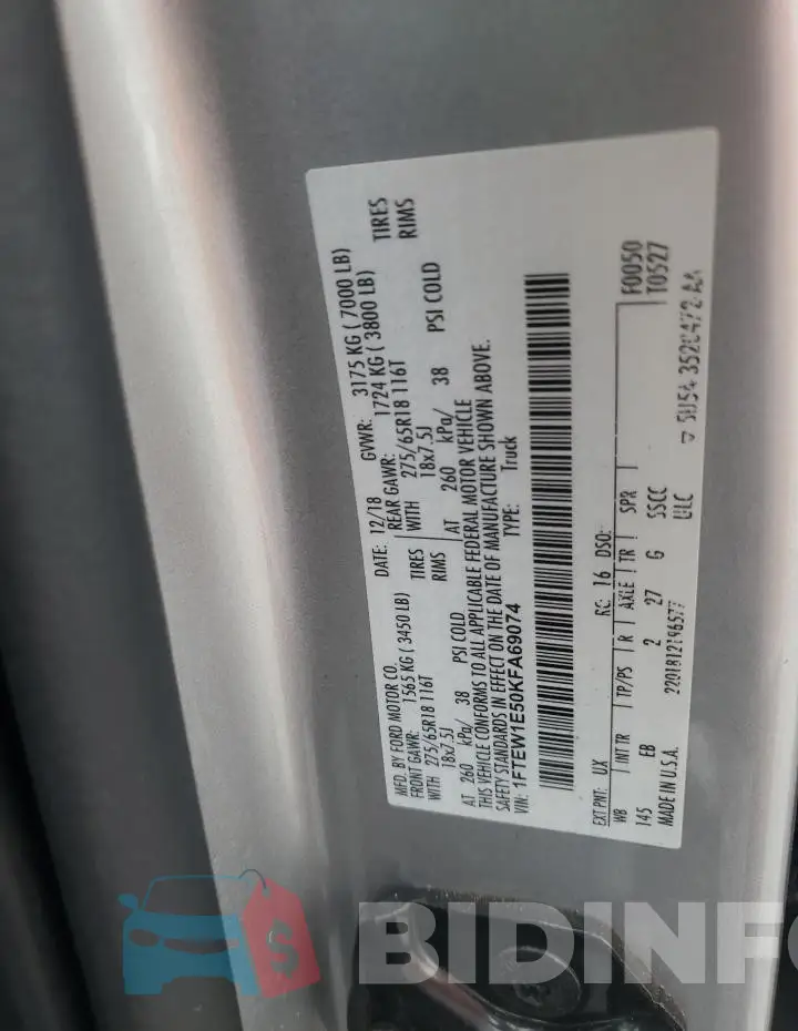 1FTEW1E50KFA69074 Photo# 12