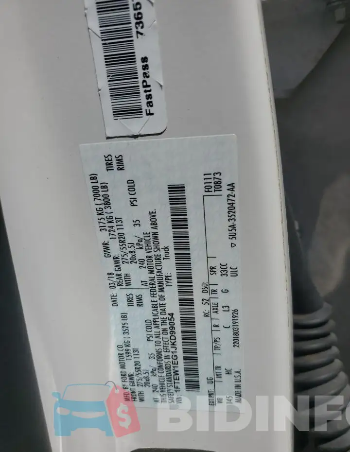 1FTEW1EG1JKD99054 Photo# 12