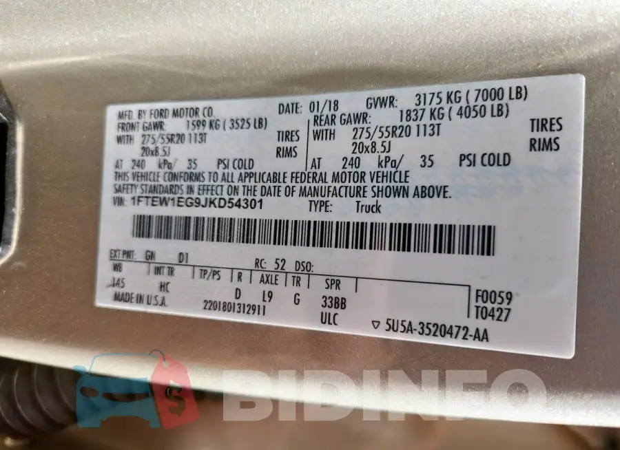 1FTEW1EG9JKD54301 Photo# 12