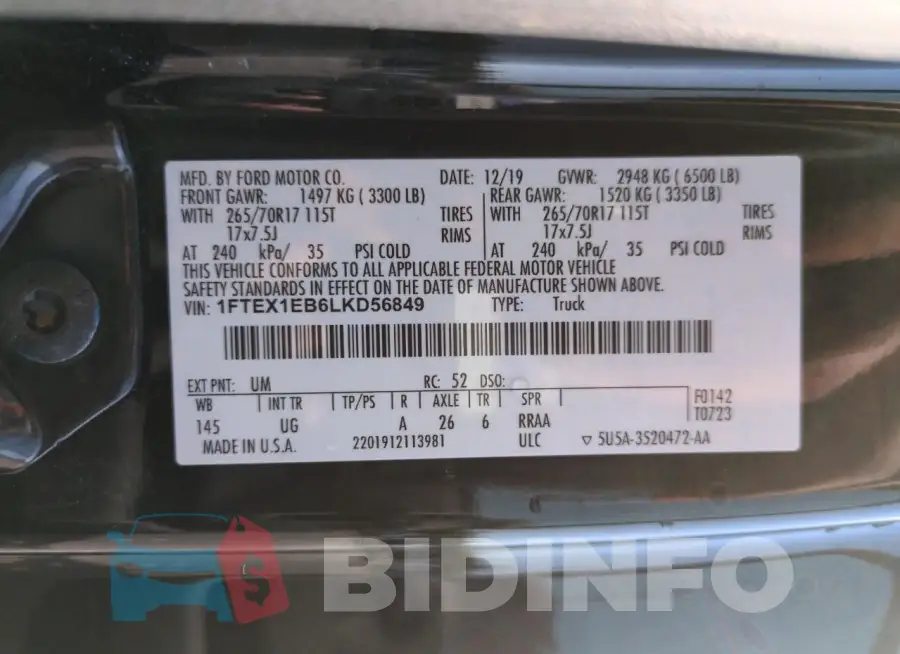 1FTEX1EB6LKD56849 Photo# 13